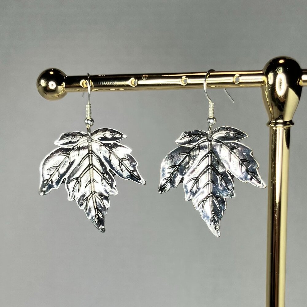 Handmade Metal Leaf Earrings